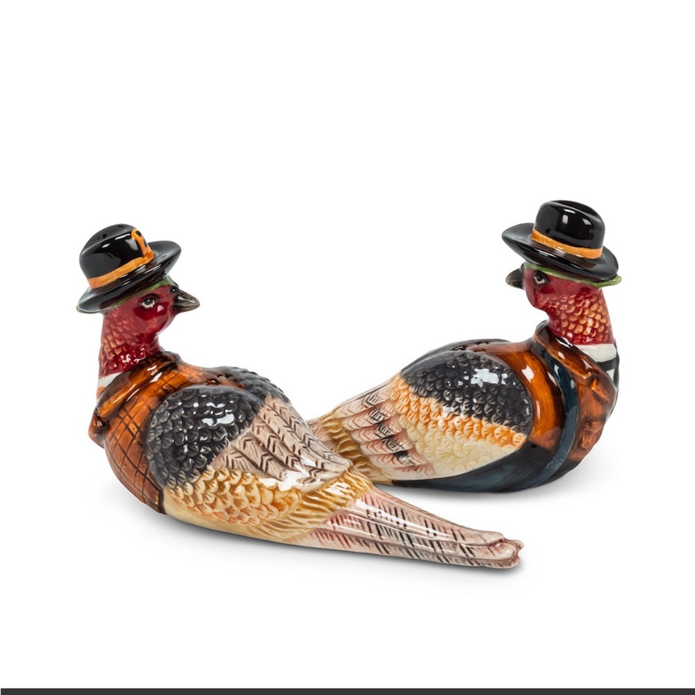 Pheasant Pilgrim Salt and Pepper Shakers